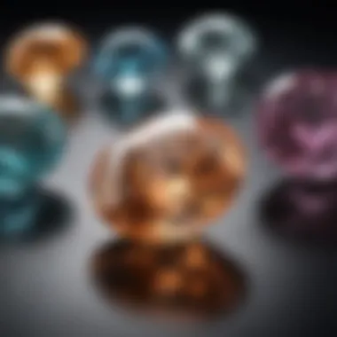 Comparison chart of diamond color grades including H color