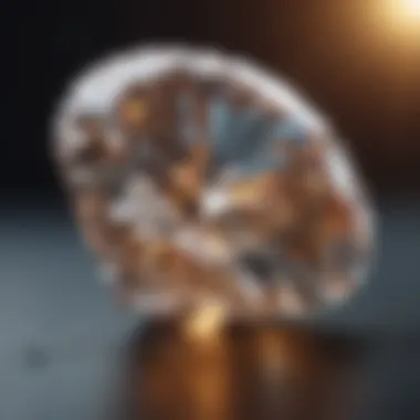 Close-up view of a diamond showcasing its brilliance and cut quality