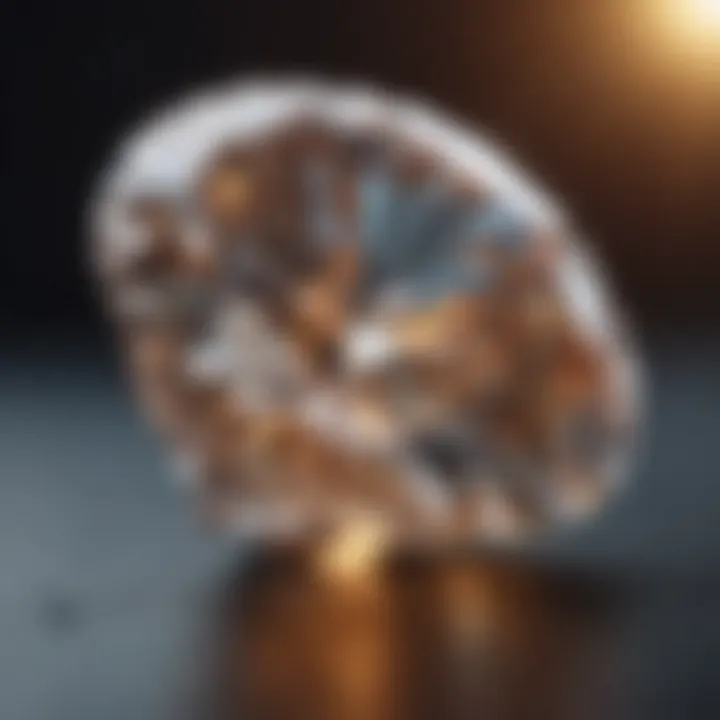 Close-up view of a diamond showcasing its brilliance and cut quality