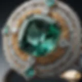 A close-up view of a mint tourmaline engagement ring showcasing its vibrant color