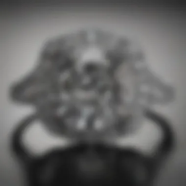 A stunning seven carat diamond ring displayed elegantly on a velvet background