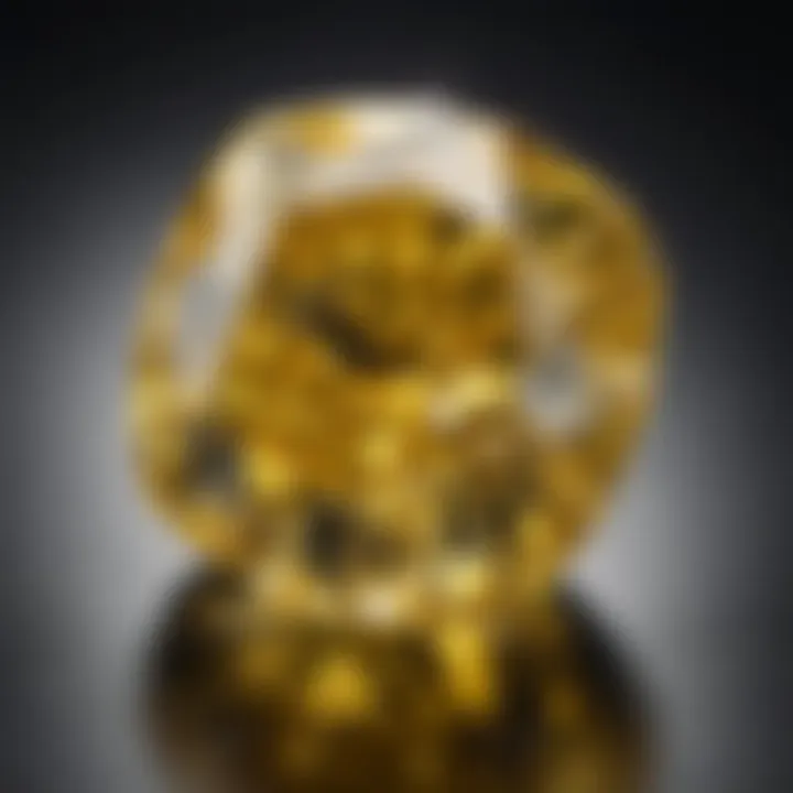 Close-up of a stunning canary yellow diamond showcasing its vivid color and clarity