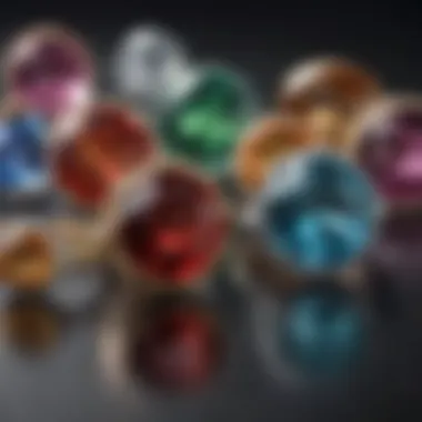 Visual comparison of different gemstones highlighting their unique qualities and sizes.