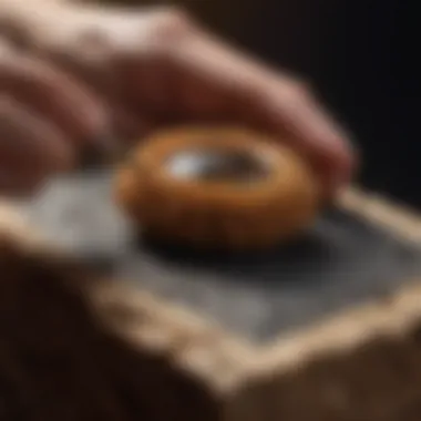 Close-up of a burr in action, carving into a gemstone with precision