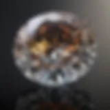 A brilliant cut diamond reflecting light