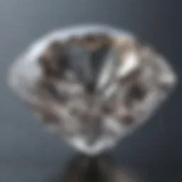 Close-up view of a brilliant-cut diamond showcasing its sparkle