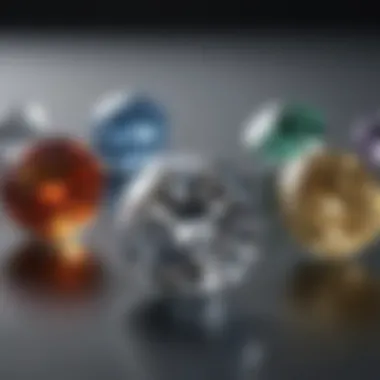 Color comparison chart of various diamond hues