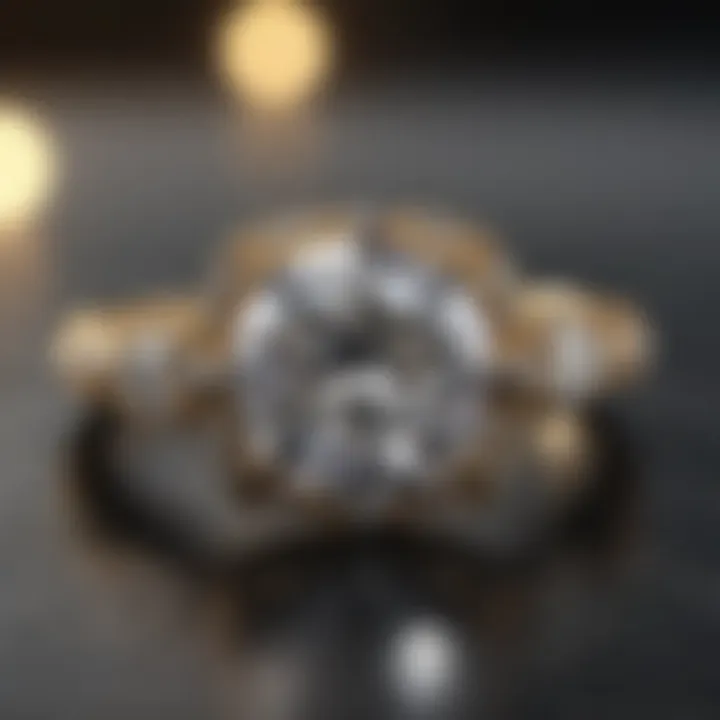 An exquisite ten carat diamond ring displayed elegantly on a velvet surface