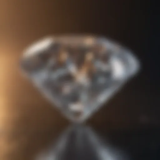 A close-up view of a diamond showcasing its clarity and brilliance