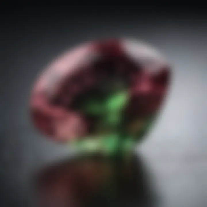 A close-up image of a tourmaline gemstone highlighting its clarity and brilliance.