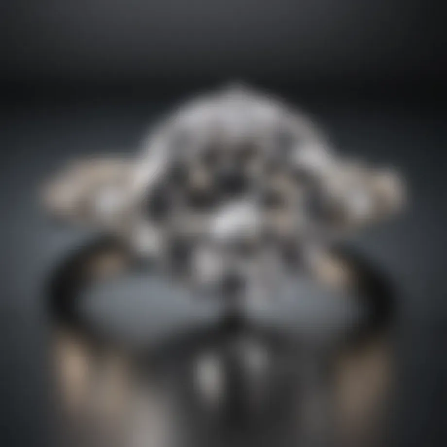 A close-up view of a two carat diamond ring showcasing its brilliance and clarity.