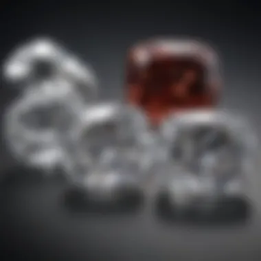 Comparison of radiant cut and elongated cushion diamonds side by side