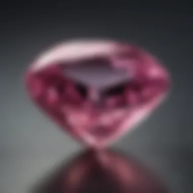 Close-up of a pink sapphire showcasing its vibrant color and clarity