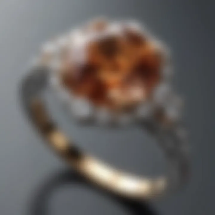 Close-up view of a diamond ring showcasing its brilliance and clarity