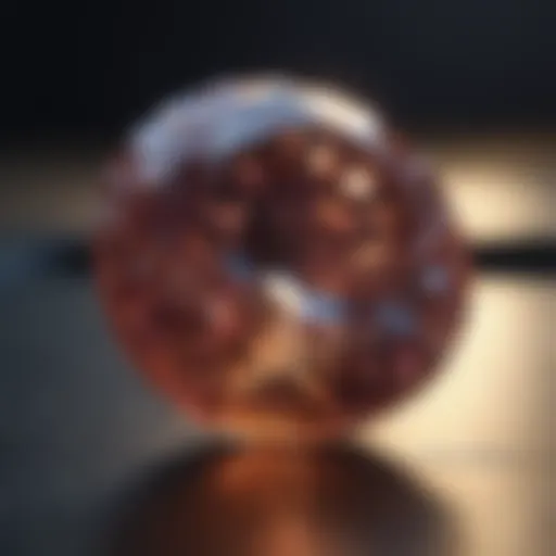 A close-up of a sparkling gemstone with the IGI certificate.