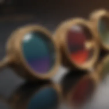 Historical loupes displayed in a showcase