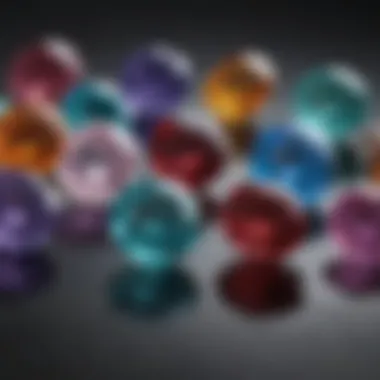 Gemstones with varying hardness levels on the Mohs Scale