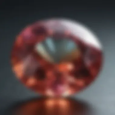 Close-up view of a sparkling gemstone