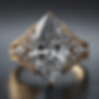 Close-up view of a marquise diamond ring highlighting its unique cut and brilliance