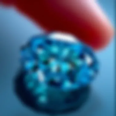 Intricate Facets of Blue Diamond A close-up view of the intricate facets of a blue diamond.