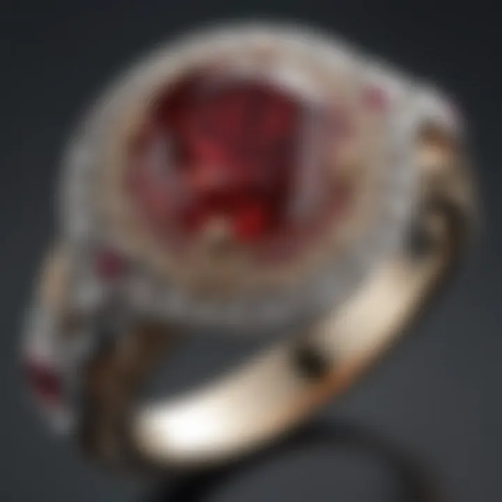 Stunning ruby ring with intricate detailing and vintage style