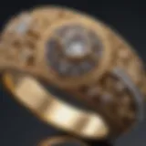 An intricately designed wedding ring showcasing cultural motifs